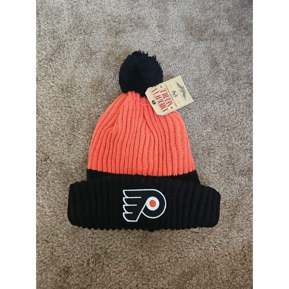 Philadelphia Flyers Cuffed Knit Pom Beanie Orange Black American Needle